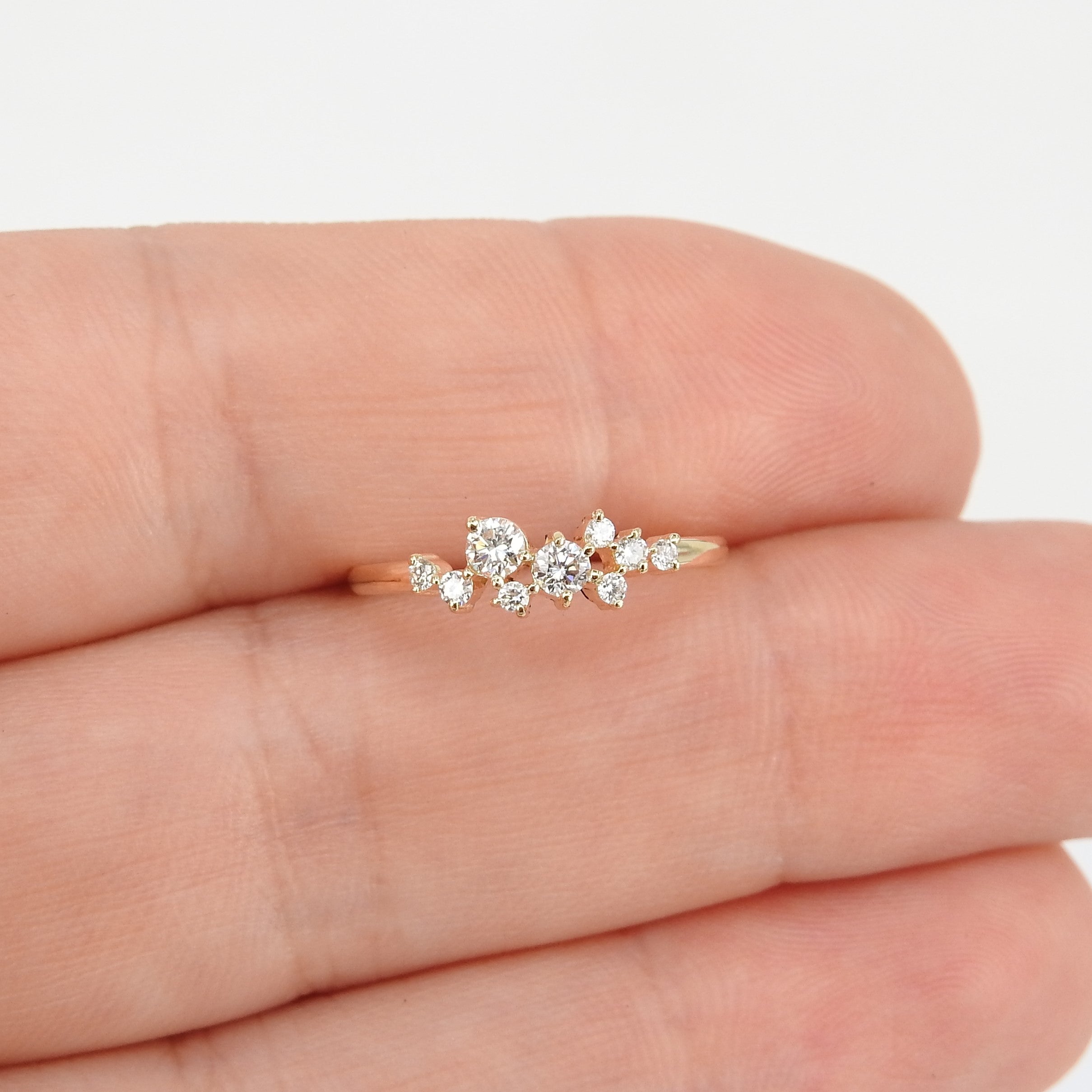 Dainty Genuine 0.1 Ct Diamond Engagement Ring