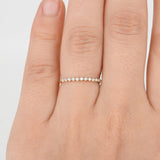 Single Prong Bubble Diamond Wedding Band – Dainty Nature Wedding Ring