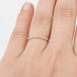Single Prong Bubble Diamond Wedding Band – Dainty Nature Wedding Ring