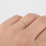Single Prong Bubble Diamond Wedding Band – Dainty Nature Wedding Ring
