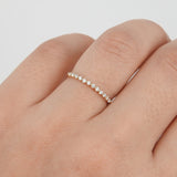 Single Prong Bubble Diamond Wedding Band – Dainty Nature Wedding Ring