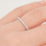 1.7 mm Thin Shared Prong Full Eternity Ring – Dainty Diamond Wedding Band