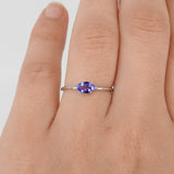Simple Oval Tanzanite Engagement Ring – Natural Solid 18k Gold Tanzanite Ring – Minimal December Birthstone Jewelry