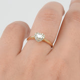 Heart Shaped Halo Diamond Engagement Ring - GIA certified Solitaire