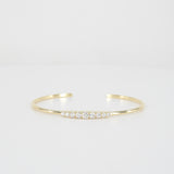 Graduated Diamond Gold Cuff Bangle – Thin Solid Gold Cuff