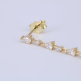 Pear Diamond Drop Earrings – Solid 18K Gold Dangle Earrings – Delicate Diamond Bridal Earrings – Wedding Diamond Earrings for Women