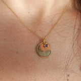 Gold Medallion Necklace - "Birthstone Treasure"