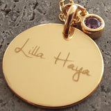 Gold Medallion Necklace - "Birthstone Treasure"