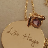 Gold Medallion Necklace - "Birthstone Treasure"