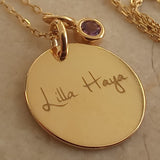 Gold Medallion Necklace - "Birthstone Treasure"