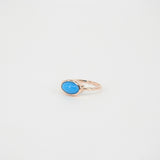 East-West Natural Oval Sleeping Beauty Bezel Turquoise Ring