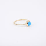 Dainty Round Sleeping Beauty Bezel Turquoise Ring