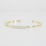 Graduated Diamond Gold Cuff Bangle – Thin Solid Gold Cuff