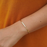 Graduated Diamond Gold Cuff Bangle – Thin Solid Gold Cuff