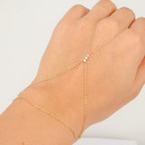 Dainty Handmade Diamond Gold Hand Chain - Graduated Genuine Minimalist Diamond Bracelet