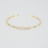 Graduated Diamond Gold Cuff Bangle – Thin Solid Gold Cuff
