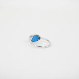 East-West Natural Oval Sleeping Beauty Bezel Turquoise Ring