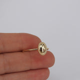 Textured Oval Shape Gold Ring