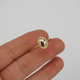 Textured Oval Shape Gold Ring