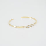 Graduated Diamond Gold Cuff Bangle – Thin Solid Gold Cuff