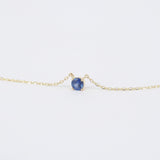 Blue Sapphire Solitaire Necklace - 4 mm Dainty Sapphire Pendant