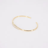 Graduated Diamond Gold Cuff Bangle – Thin Solid Gold Cuff