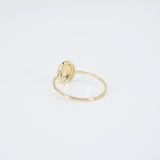 Textured Oval Shape Gold Ring