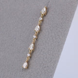 Pear Diamond Drop Earrings – Solid 18K Gold Dangle Earrings – Delicate Diamond Bridal Earrings – Wedding Diamond Earrings for Women