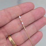 Marquise Diamond Chain Earrings – Solid 18K Gold Dangle Earrings – Delicate Diamond Drop Earrings – Wedding & Bridal Jewelry