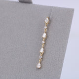 Pear Diamond Drop Earrings – Solid 18K Gold Dangle Earrings – Delicate Diamond Bridal Earrings – Wedding Diamond Earrings for Women