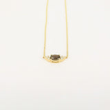 Smokey Quartz & Diamond Cluster Necklace – Oval Solitaire Necklace – Nature Inspired Necklace