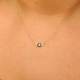Smokey Quartz & Diamond Cluster Necklace – Oval Solitaire Necklace – Nature Inspired Necklace