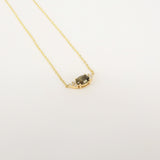 Smokey Quartz & Diamond Cluster Necklace – Oval Solitaire Necklace – Nature Inspired Necklace