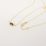 Smokey Quartz & Diamond Cluster Necklace – Oval Solitaire Necklace – Nature Inspired Necklace