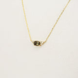 Smokey Quartz & Diamond Cluster Necklace – Oval Solitaire Necklace – Nature Inspired Necklace