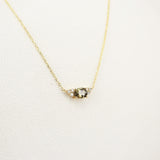 Smokey Quartz & Diamond Cluster Necklace – Oval Solitaire Necklace – Nature Inspired Necklace