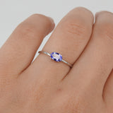 Simple Oval Tanzanite Engagement Ring – Natural Solid 18k Gold Tanzanite Ring – Minimal December Birthstone Jewelry