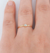 Dainty 0.1 Ct Genuine Diamond Engagement Ring