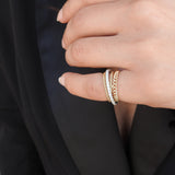 Unique Interlocking Diamond Wedding Ring Set – Multi Braided Gold Bands