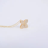 Nature Inspired Diamond Flower Necklace - Natural Diamond Leaves Pendant