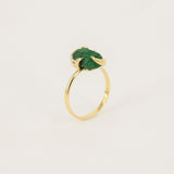 Nature-Inspired Emerald Engagement Ring - Natural Raw Colombian Emerald Solitaire Ring