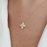 Nature Inspired Diamond Flower Necklace - Natural Diamond Leaves Pendant