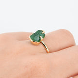 Nature-Inspired Emerald Engagement Ring - Natural Raw Colombian Emerald Solitaire Ring