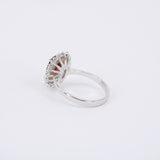 Unheated Mozambique Ruby Engagement Ring - Double Diamond Halo Ruby Ring - April & July Birthstone Ring