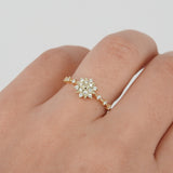 Snow Flake Genuine Diamond Ring