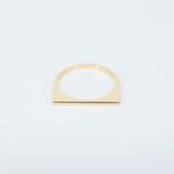 Minimalist D-Shaped 18K Gold Ring – Modern Elegant Statement Jewelry