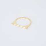 Minimalist D-Shaped 18K Gold Ring – Modern Elegant Statement Jewelry
