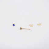 Natural Floating Blue Sapphire Stud Earrings – Minimalist Dainty Jewelry