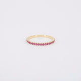 Dainty Ruby Full Eternity Ring – Minimalist Ruby Ring – Simple genuine Wedding Band - Natural July Birthstone Ring - Ruby Stacking Gold Ring