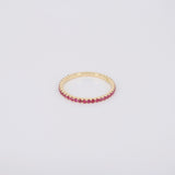 Dainty Ruby Full Eternity Ring – Minimalist Ruby Ring – Simple genuine Wedding Band - Natural July Birthstone Ring - Ruby Stacking Gold Ring